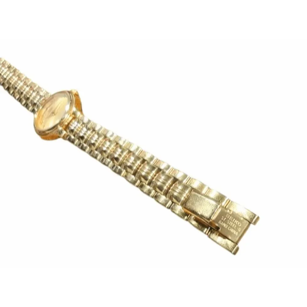 SEIKO Quartz Watch Gold Bracelet Band Round Dial